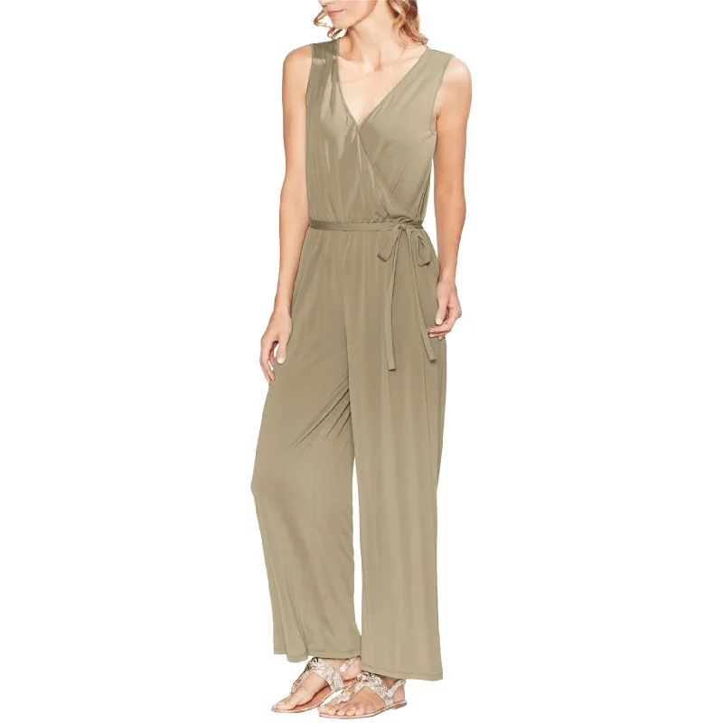 women's jumpsuits with halter necksVince Camuto Womens Faux Wrap Jumpsuit, Green, XX-Small