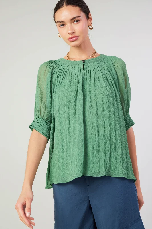 women's tops for everyday elegancePleated Cuff Blouse