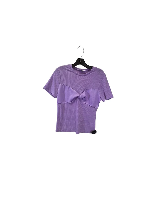 women's T-shirts with sheer sleevesPurple Top Short Sleeve Cmc, Size L