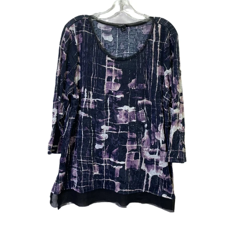 women's long sleeve tops with rufflesTop Long Sleeve By Simply Vera In Purple, Size: Xl