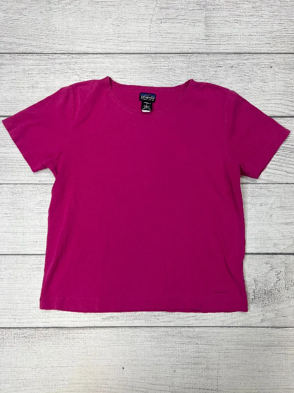 women's T-shirts with unique designsPink Top Short Sleeve Patagonia, Size M