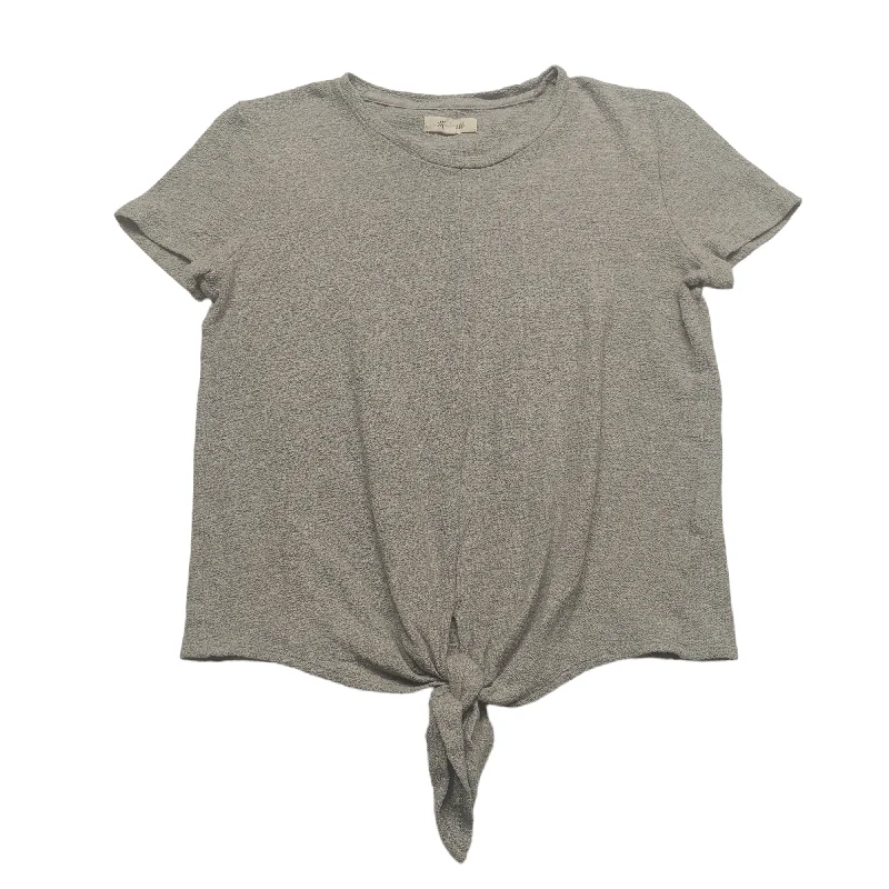 women's T-shirts with bohemian vibesGrey Top Short Sleeve Madewell, Size Xs