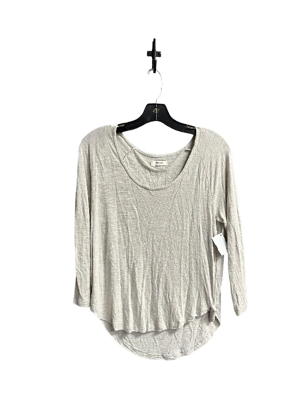 women's long sleeve tops with pocketsTop Long Sleeve Basic By Madewell In Tan, Size: M