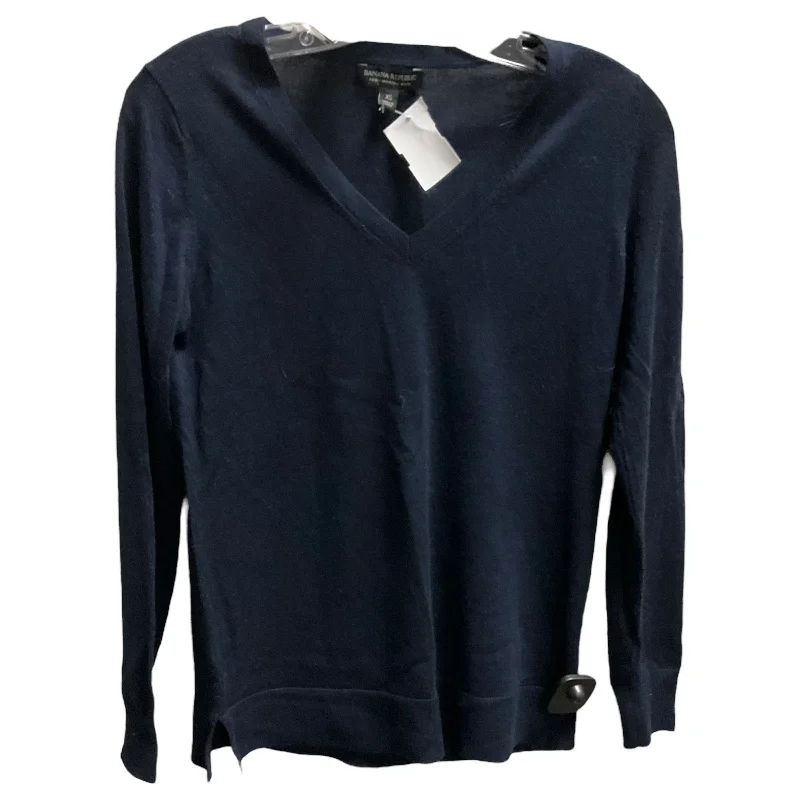 women's long sleeve tops with short torso lengthsTop Long Sleeve By Banana Republic In Navy, Size: Xs