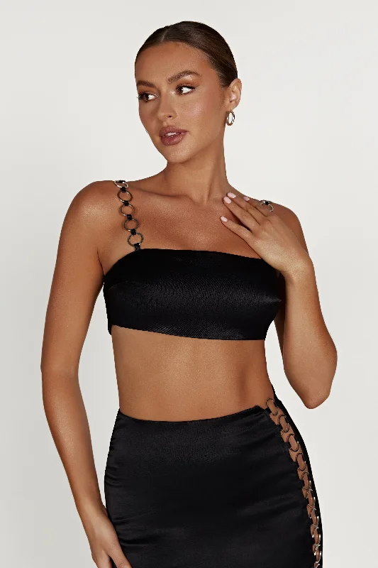 women's tops for wedding guest attirePyper Ring Crop Top - Black