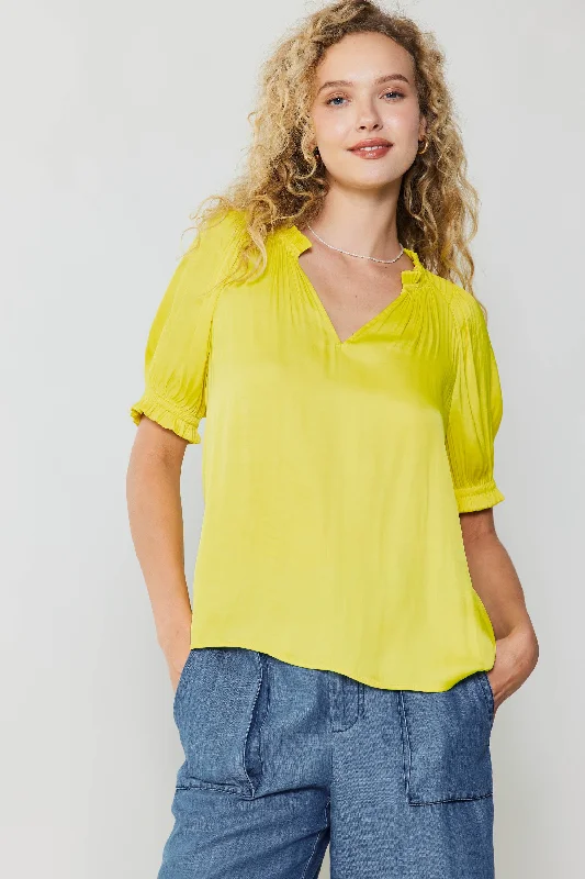 women's tops made from cottonRuffled Cuff Blouse