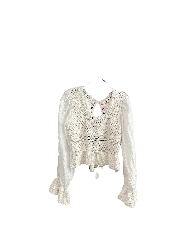 women's long sleeve tops with thermal insulationTop Long Sleeve By Free People In White, Size: M