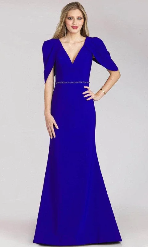 women's denim dressesGia Franco 12215 - V-Neck Trumpet Evening Dress