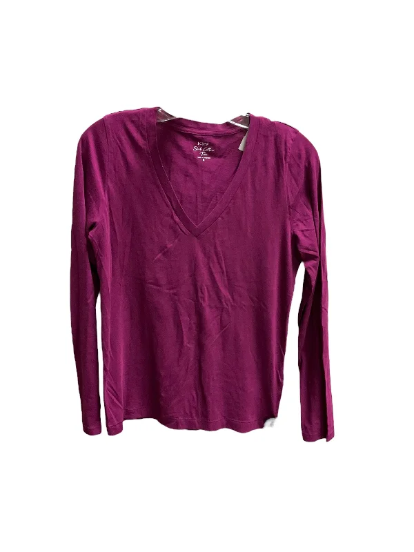 women's long sleeve tops with abstract designsTop Long Sleeve By J. Crew In Purple, Size: S