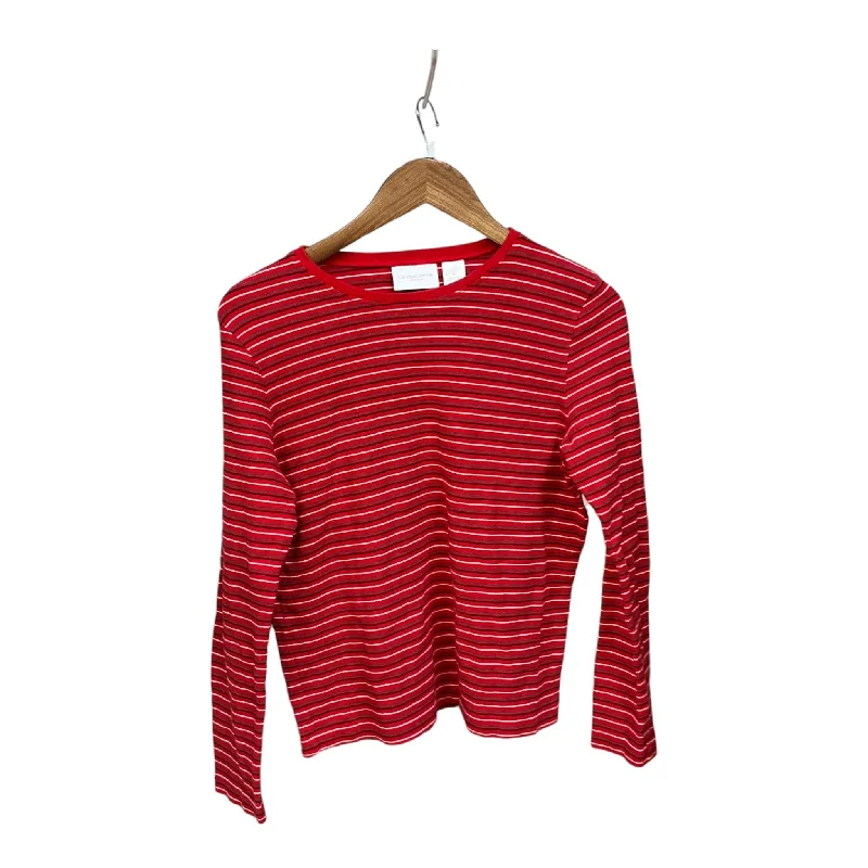 budget-friendly women's long sleeve topsTop Long Sleeve Basic By Liz Claiborne In Striped Pattern, Size: M