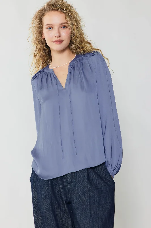 women's tops for those who want to create outfits that are both trendy and timelessShirred Yoke Blouse