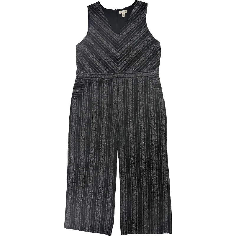 women's jumpsuits made of cottonMonteau Womens Stripe Jumpsuit, Metallic, 2X