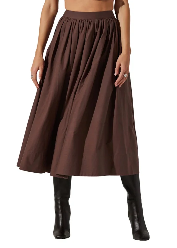 women's elastic-waisted skirts for pregnancyDiandra Skirt In Mushroom