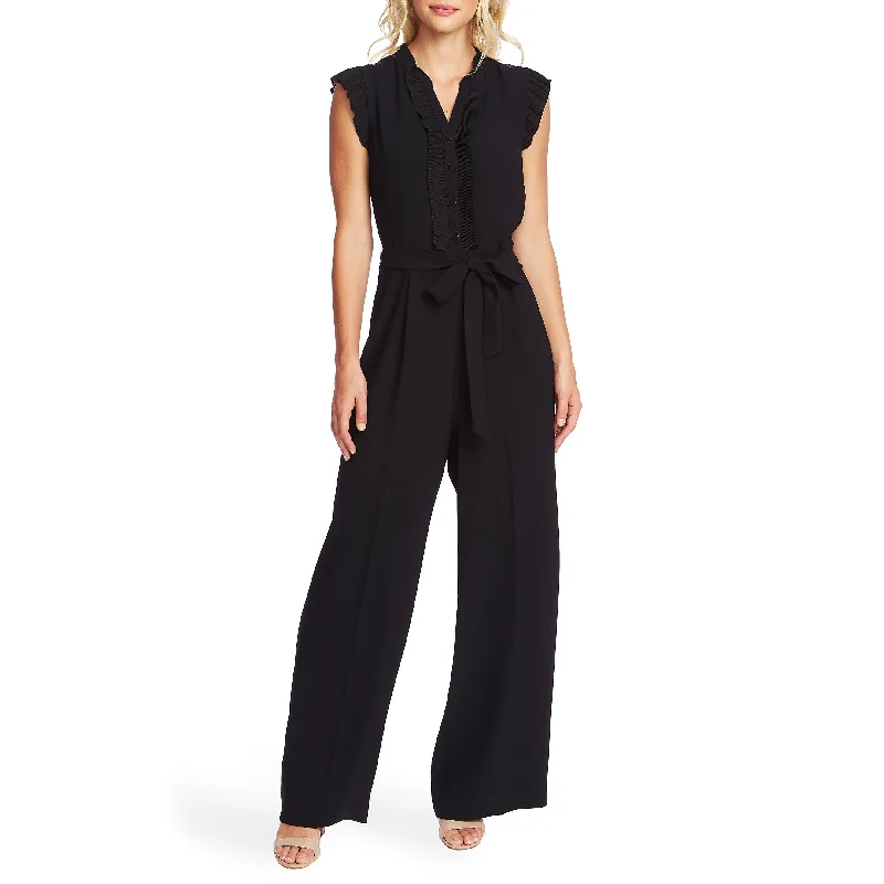 women's jumpsuits with striped patternsCeCe Women's Petal Sleeve T-Shirt Wide Leg Jumpsuit Black Size 4