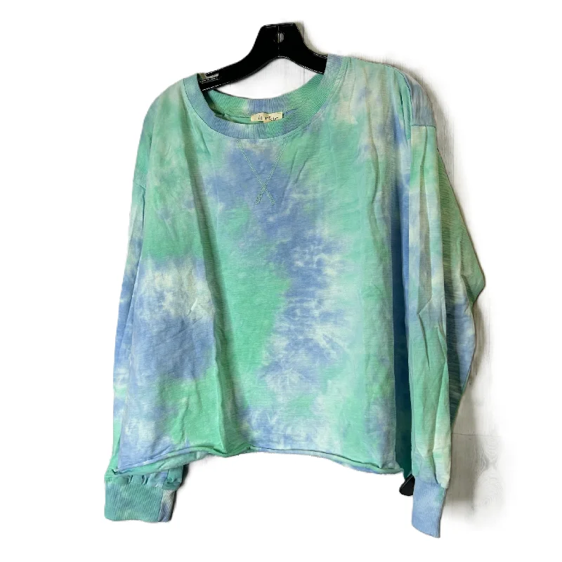 women's long sleeve tops with stripesTop Long Sleeve Basic By La Miel In Tie Dye Print, Size: S