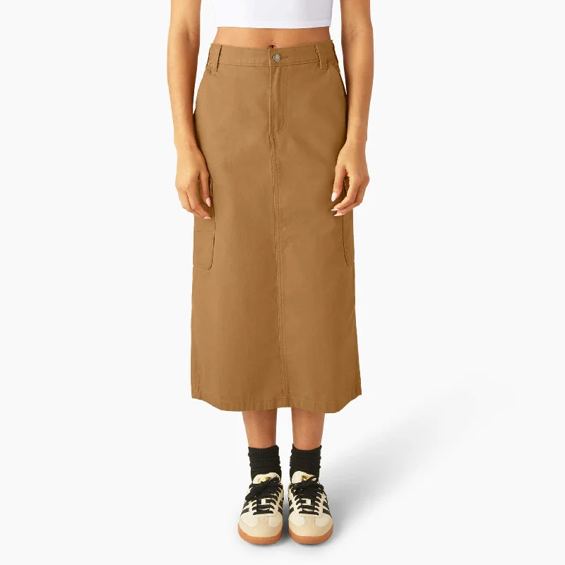 women's flowy midi skirts with pocketsDickies Women's Duck Canvas Cargo Midi Skirt