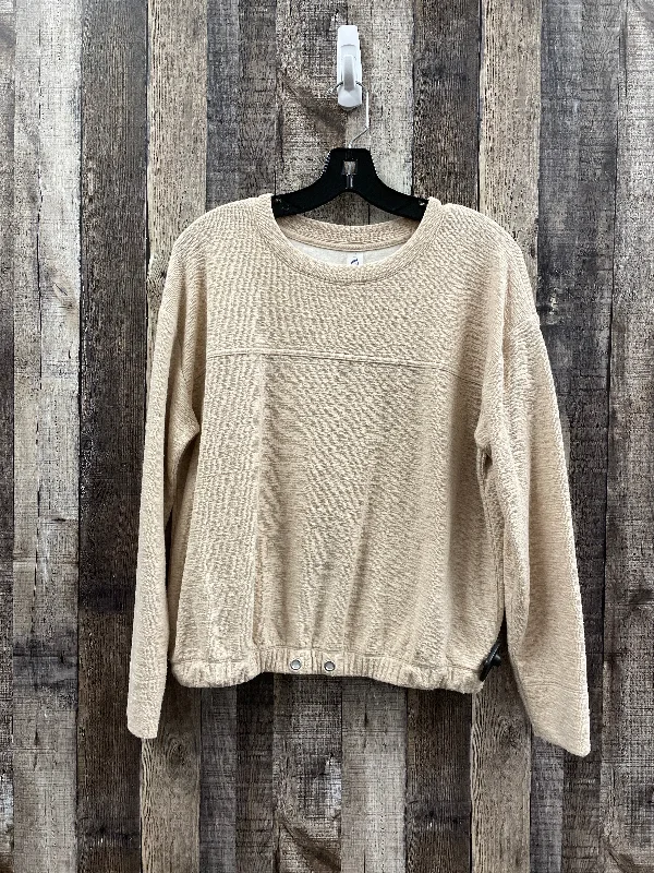 women's long sleeve tops made of cottonTop Long Sleeve By Lou And Grey In Beige, Size: Xs