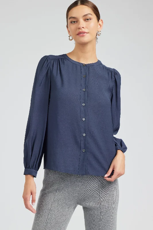 women's tops with beading accentsButtoned Blouse