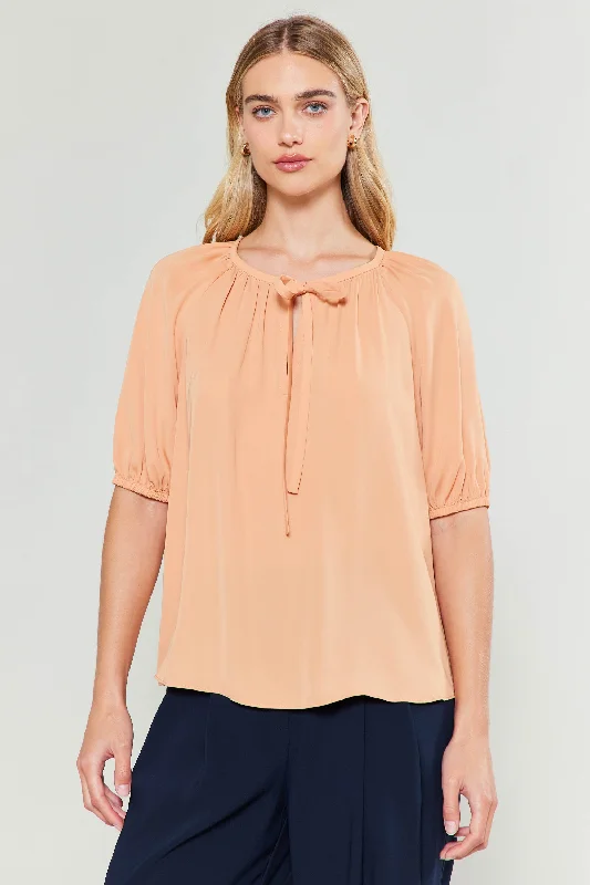 women's tops for those who love to dress up their casual looks with stylish topsNeck Tie Detailed Blouse