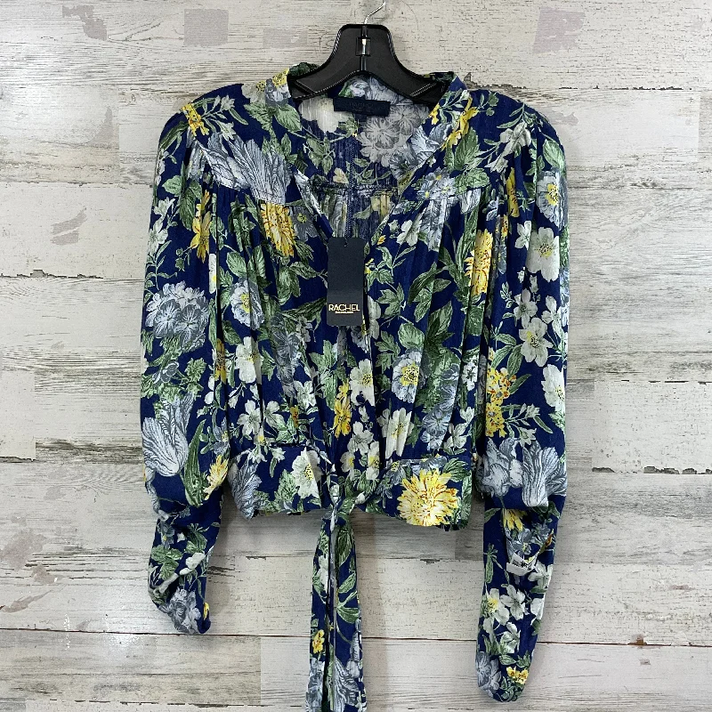 women's long sleeve tops with unique designsTop Long Sleeve By Rachel Roy In Blue & Green, Size: S