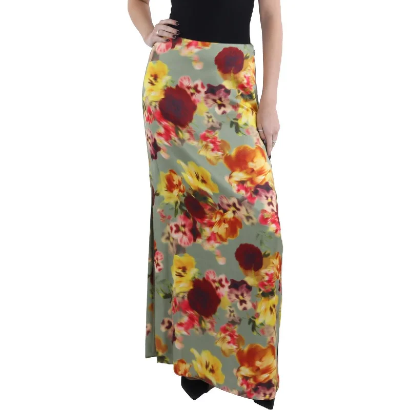 women's maxi skirtsWomens Floral Prnt Split Hem Maxi Skirt