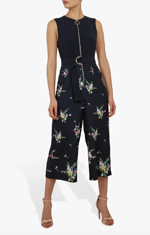 women's jumpsuits with off-the-shoulder necksTed Baker Sierrah Floral Zip Detail Jumpsuit