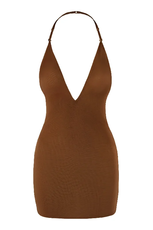 women's A-line dressesIntimates Soft Mesh Multiway Mini Dress in Chestnut