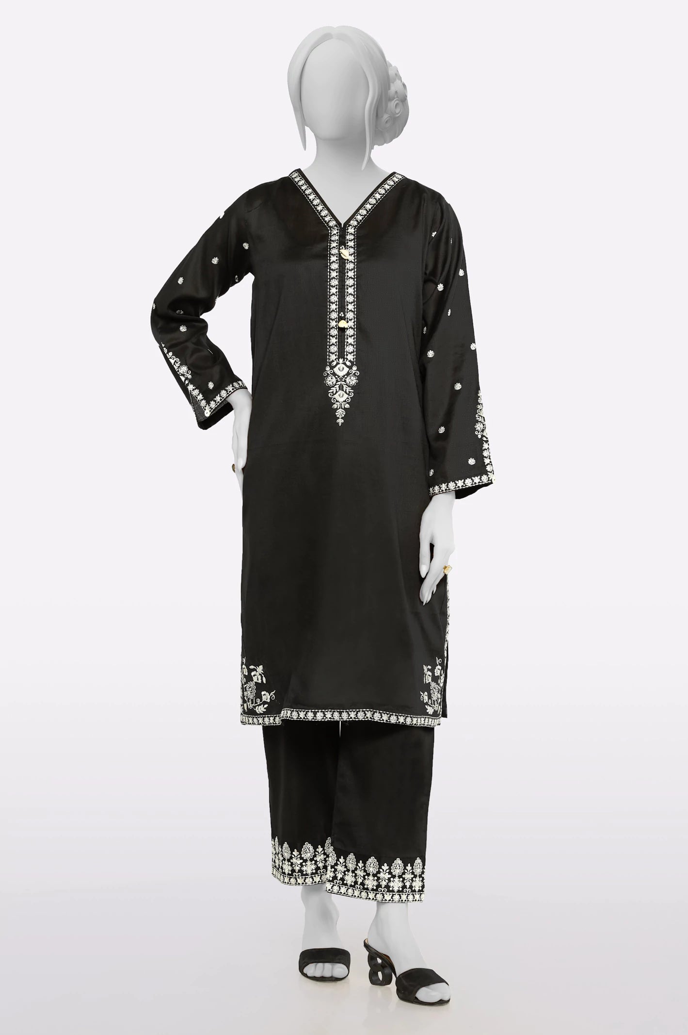 Black Embroidered 2PC