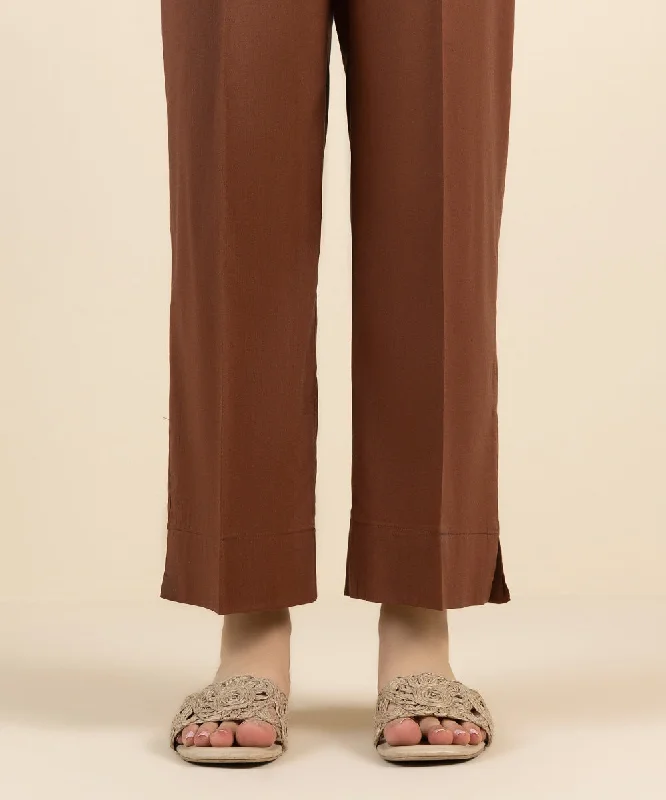 Cotton Viscose Straight Pants