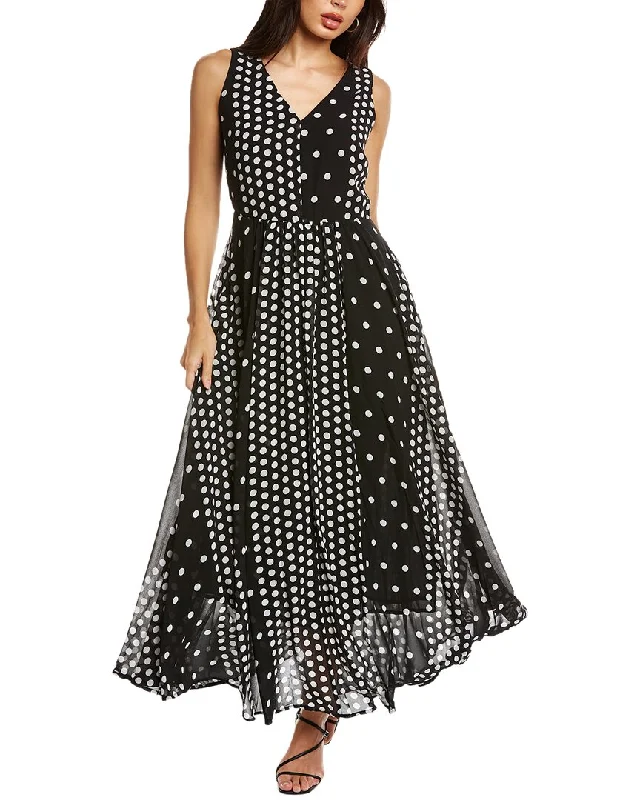 women's A-line dressesT Tahari Chiffon Midi Dress