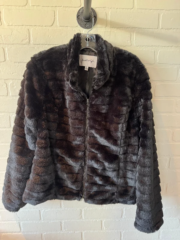 women's coats with asymmetrical hemsJacket Faux Fur & Sherpa By kendall & kylie In Black, Size: L