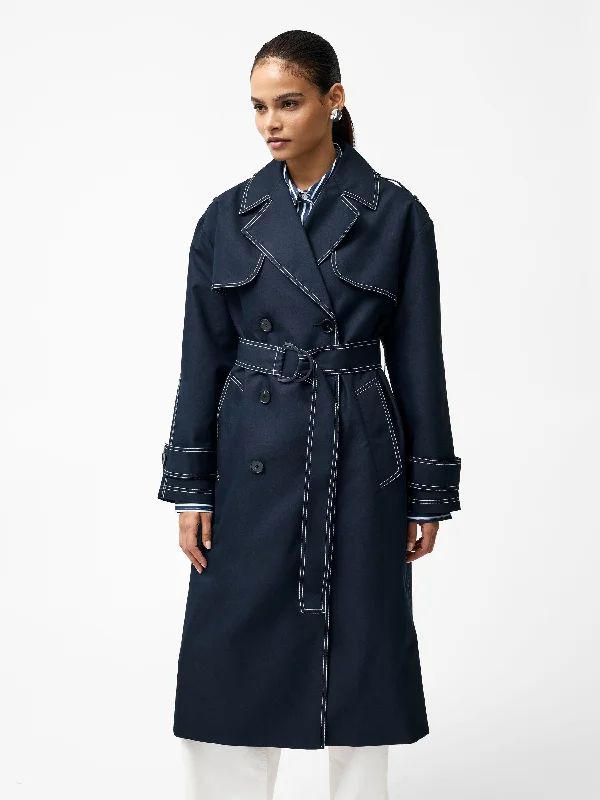 women's coats for special occasions and everyday eleganceAfton Contrast Stitch Belted Trench Coat