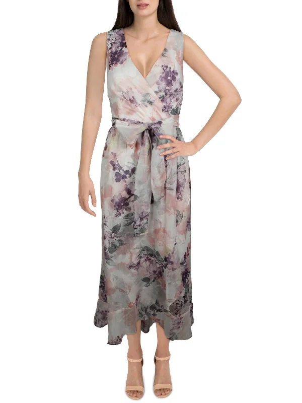 women's chiffon dressesWomens Chiffon Faux-Wrap Maxi Dress