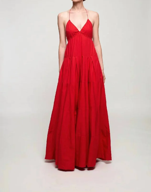 women's trendy dressesOpen Back Tiered Maxi Dress In Le Rêve