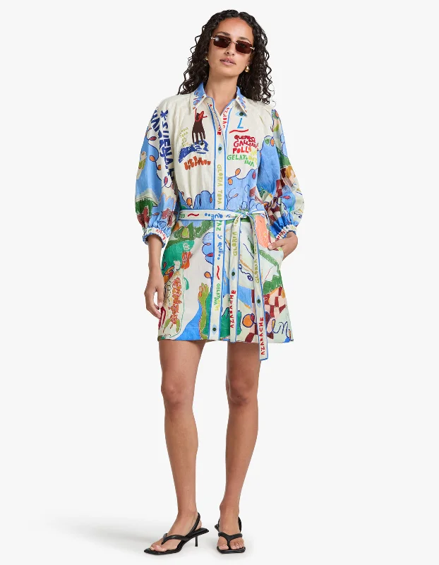 women's ball gown dressesNadia Mini Shirt Dress - Multi