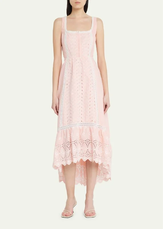 women's statement dressesAlwyn Midi Dress in Bubble Bath Pink