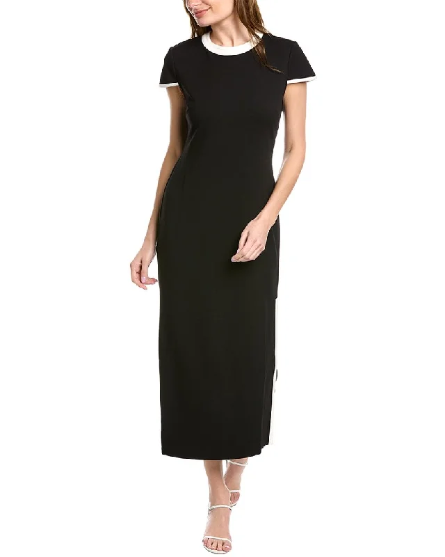 women's body-skimming dressesDonna Morgan Contrast Trim Midi Dress