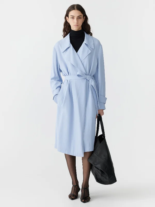 women's coats with satin liningsviscose twill relaxed trench