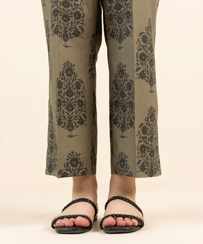 Printed Cambric Straight Pants