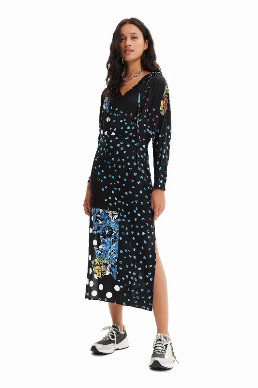 women's ball gown dressesDesigual Women's Dress Vestido Midi Topos