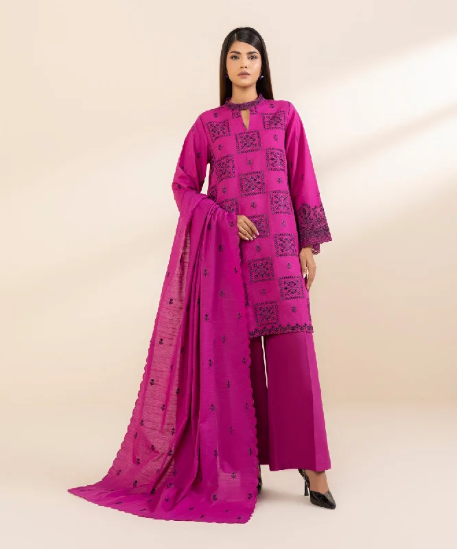 3 Piece - Embroidered Karandi Suit