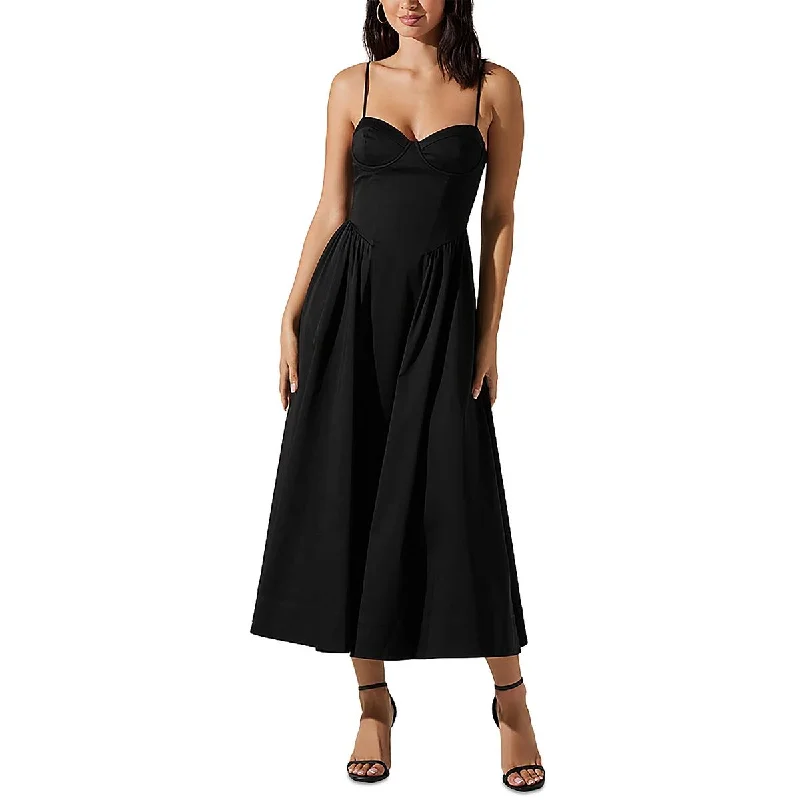 women's lightweight dressesWomens Corset Sea,ed Ribbed Maxi Dress