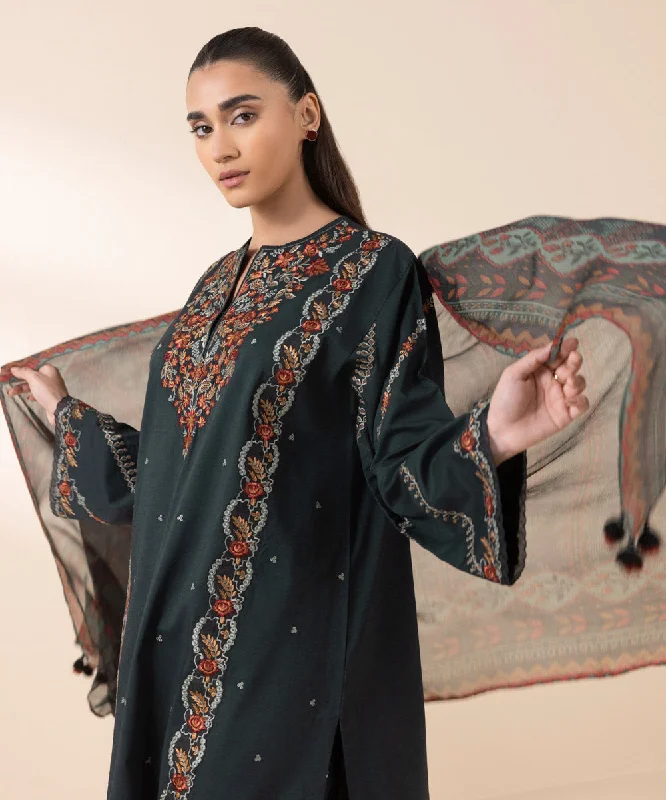 2 Piece - Embroidered Cotton Viscose Suit