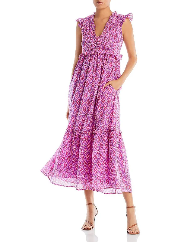 women's high-low dressesConstance Womens Ruffled Long Maxi Dress