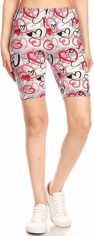 women's warm shortsValentines Biker Babe Shorts In White