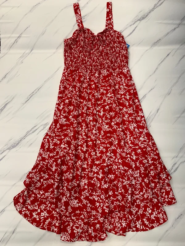 women's lace-up dressesDress Casual Maxi By Cmb In Red, Size: Xl