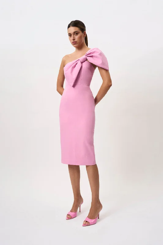 women's sheath dressesBridget Bow Midi Dress | Final Sale - Pink