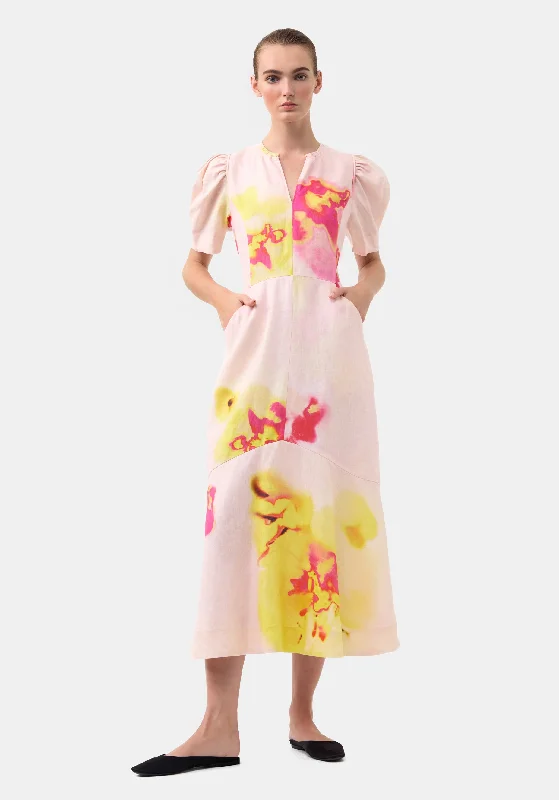 women's eco-friendly dressesMonroe Linen Midi Dress_Print