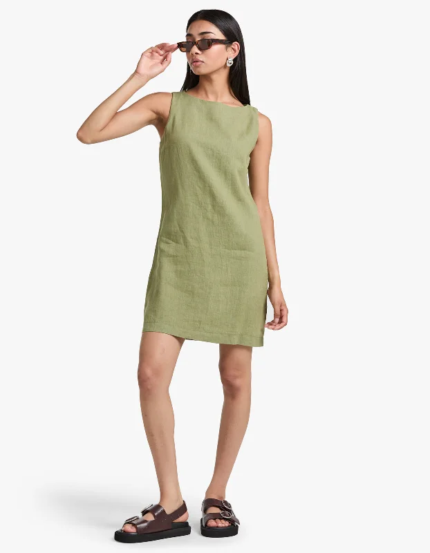 women's high-end dressesNadine Mini Dress - Pandan