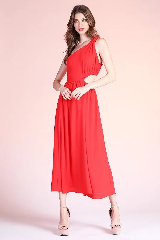 women's shift dressesTyche Women's Dresses One Shoulder Midi Dress